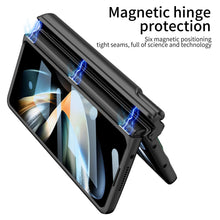 Load image into Gallery viewer, Magnetic Hinge S Pen Slot Luxury Wristband Holder Phone Case For Samsung Galaxy Z Fold4 Fold3 5G  Case With Back Screen Glass Protector
