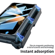 Load image into Gallery viewer, Magnetic Mech S Pen Slot Hinge Holder All-included Phone Cover For Samsung Galaxy Z Fold4 5G With Back Screen Glass Protector
