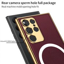 Load image into Gallery viewer, Magnetic Magsafe Leather Soft Case for Samsung Galaxy S23 Ultra Plus
