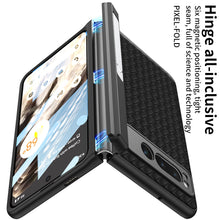 Load image into Gallery viewer, Magnetic All-inclusive Woven Pattern Case With Tempered Film For Google Pixel Fold With Damped Folding Bracket
