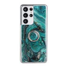 Load image into Gallery viewer, 2021 Marble Epoxy Gold Foil Ring Bracket Case For Samsung
