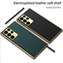 Load image into Gallery viewer, 2022 Luxury Leather Camera All-inclusive Electroplating Process Cover For Sumsang Galaxy S22 S21 Ultra Plus
