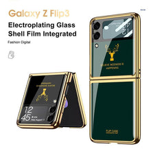 Load image into Gallery viewer, Luxury Deer Glass Samsung Z Flip 3 Case pphonecover
