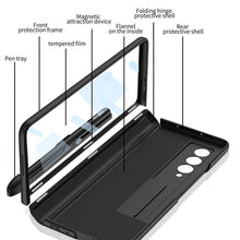 Load image into Gallery viewer, Magnetic Frame Plastic Stand Tempered Glass Screen All-included Case With Pen Slot For Samsung Galaxy Z Fold 3 5G
