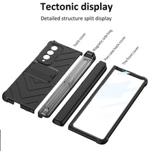 Load image into Gallery viewer, Magnetic Armor All-included Slide Pen Case With Back Screen Glass Hinge Holder Phone Cover For Samsung Galaxy Z Fold3 Fold4 5G
