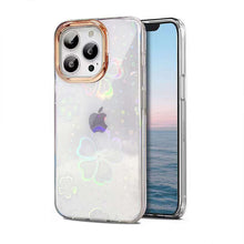 Load image into Gallery viewer, 2021 Transparent Laser Four-Leaf Clover Love Pattern iPhone Case
