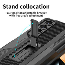 Load image into Gallery viewer, Magnetic Mech S Pen Slot Holder Case For Samsung Galaxy Z Fold4 Fold3 5G With Back Screen Protector
