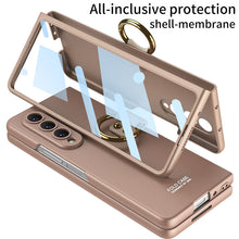 Load image into Gallery viewer, Samsung Galaxy Z Fold 4 5G Ultra-thin All-inclusive Ring Holder Protective Cover With Tempered Glass Screen
