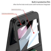 Load image into Gallery viewer, Premium Wristband Ring Holder Phone Case With Back Screen Protector For Samsung Galaxy Z Flip5 Flip4 Flip3
