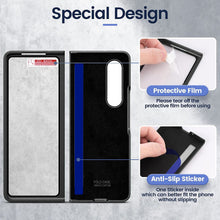 Load image into Gallery viewer, Luxurious Leather Ring Holder Protective Phone Case With Front Protection Film For Samsung Galaxy Z Fold5 Fold4 Fold3
