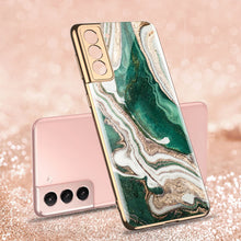 Load image into Gallery viewer, 2021 Luxury Deer Pattern Plating Anti-knock Protection Tempered Glass Case For Samsung S21 S21 Plus S21 Ultra
