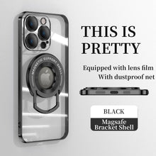 Load image into Gallery viewer, Magnetic Suction Bracket Electroplated Clear Protective Phone Case For iPhone
