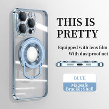 Load image into Gallery viewer, Magnetic Suction Bracket Electroplated Clear Protective Phone Case For iPhone
