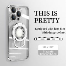 Load image into Gallery viewer, Magnetic Suction Bracket Electroplated Clear Protective Phone Case For iPhone
