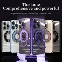 Load image into Gallery viewer, Magnetic Suction Bracket Electroplated Clear Protective Phone Case For iPhone
