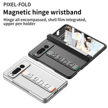 Load image into Gallery viewer, Magnetic Folding All-inclusive Leather Wristband Case With Tempered Film For Google Pixel Fold With Damped Folding Bracket
