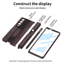 Load image into Gallery viewer, Magnetic Mech S Pen Slot Holder Case For Samsung Galaxy Z Fold4 Fold3 5G With Back Screen Protector
