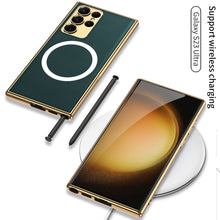 Load image into Gallery viewer, Magnetic Magsafe Leather Soft Case for Samsung Galaxy S23 Ultra Plus
