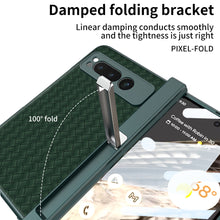 Load image into Gallery viewer, Magnetic All-inclusive Woven Pattern Case With Tempered Film For Google Pixel Fold With Damped Folding Bracket
