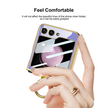 Load image into Gallery viewer, Electroplating Deer Pattern Ring Holder Drop-proof Phone Case With Back Screen Protector For Samsung Galaxy Z Flip5 - mycasety2023 Mycasety
