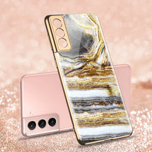 Load image into Gallery viewer, 2021 Luxury Deer Pattern Plating Anti-knock Protection Tempered Glass Case For Samsung S21 S21 Plus S21 Ultra

