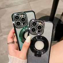 Load image into Gallery viewer, Glitter Diamond Magnetic Magsafe Ring Holder Case for iPhone
