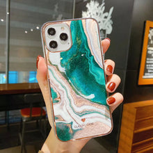 Load image into Gallery viewer, Glitter Gradient Marble Texture Phone Case For iPhone 11 12 11Pro Max XR XS Max X 7 8 Plus 11Pro 12 Shockproof Bumper Back Cover
