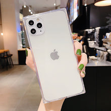 Load image into Gallery viewer, 2021 Square Fluorescent Color Transparent Phone Case For iphone 11 Pro Max X XR XS Max 6S 7 8 Plus SE 2020 Clear Soft Silicone Cover

