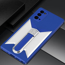 Load image into Gallery viewer, Metal Kickstand Shockproof Case For Samsung Note20 Ultra Soft TPU Hard PC Straight Edge Back Cover Anti-scratch Fundas

