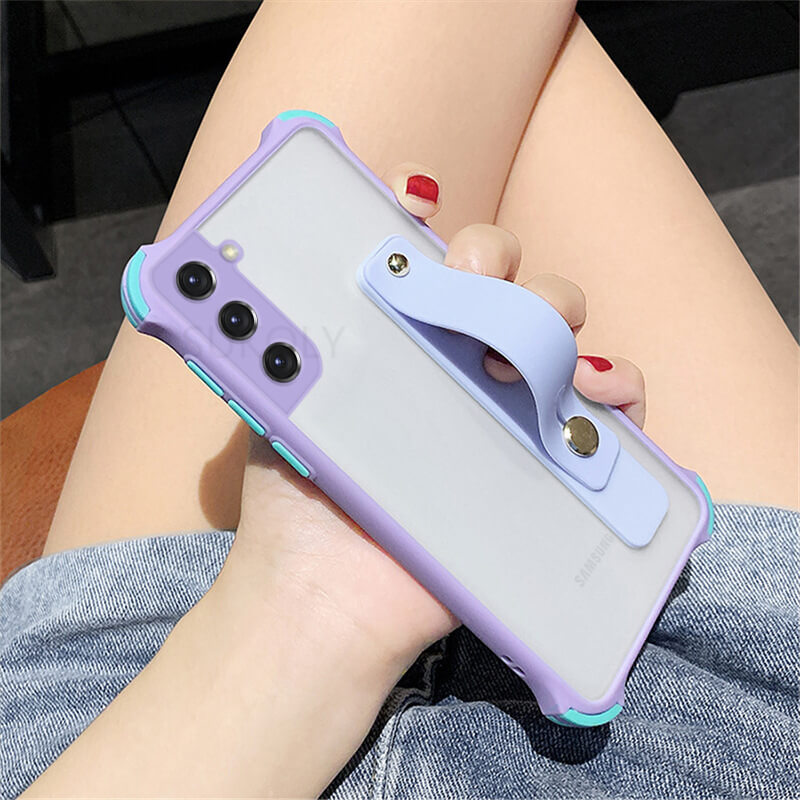 FLASH⚡SALE I Lovely Matte Stand Holder Clear Phone Case For Samsung Galaxy S21 S20 FE A72 A52 A42 A32 Note 20 Note 10 Cover I FREE SHIPPING NOW