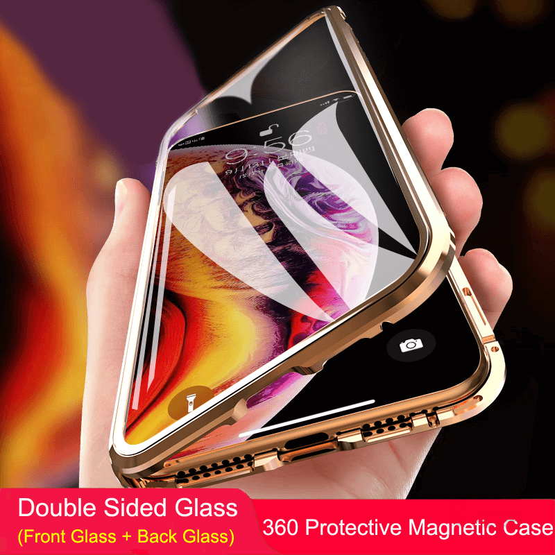 Magnetic Double Sided Tempered Glass Case For iPhone