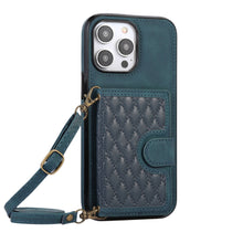 Load image into Gallery viewer, Luxurious Leather Card Holder Anti-fall Protective iPhone Case With Lanyard
