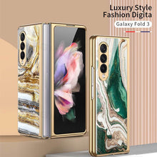 Load image into Gallery viewer, Luxury Marble Glass Case For Samsung Galaxy Z Fold 3 5G
