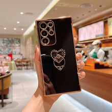 Load image into Gallery viewer, Luxury Electroplating Protective Phone Case With Love Stand Ring Holder For Samsung
