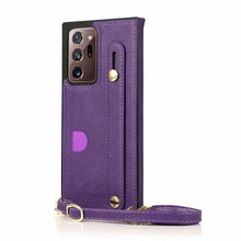 Load image into Gallery viewer, Luxury Brand Leather Stand Holder Square Case For Samsung Galaxy S21 S20 S10 Ultra Plus FE Note20 10 A71 A51 Cover
