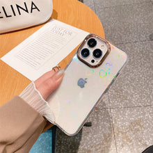 Load image into Gallery viewer, 2021 Transparent Laser Four-Leaf Clover Love Pattern iPhone Case
