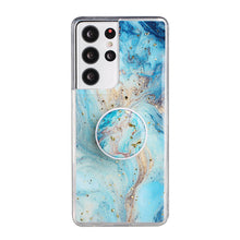 Load image into Gallery viewer, 2021 Marble Epoxy Gold Foil Folding Bracket Case For Samsung
