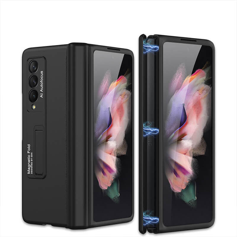 Amazing Magnetic Frame Plastic Stand All-included Case For Samsung Galaxy Z Fold 3 5G Mate X