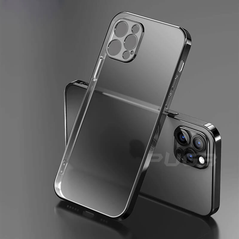 Luxury Square Frame Plating Clear Phone Case For iPhone 13 12 11 Pro Max Mini X XR XS 7 8 Plus SE 2020