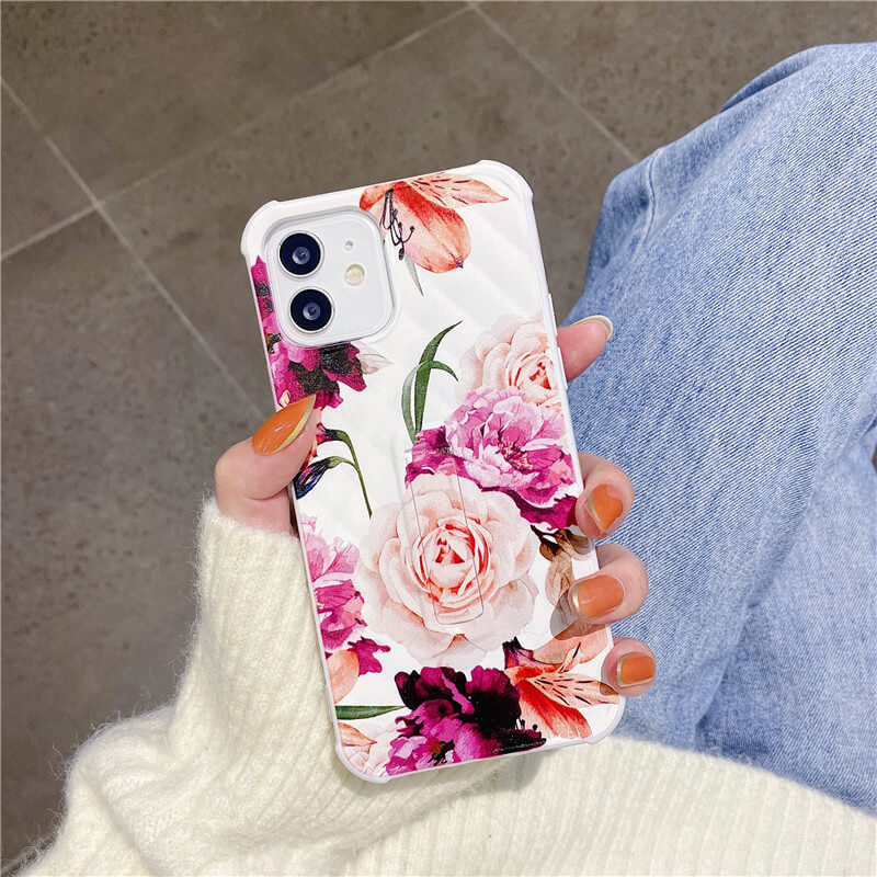 2021 Creative Invisible Bracket Flower Case For iPhone