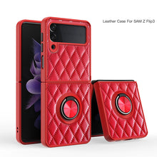 Load image into Gallery viewer, 2022 Luxury Argyle Leather Cover With Ring Holder For Samsung Galaxy Z Fold 3 Flip 3 5G
