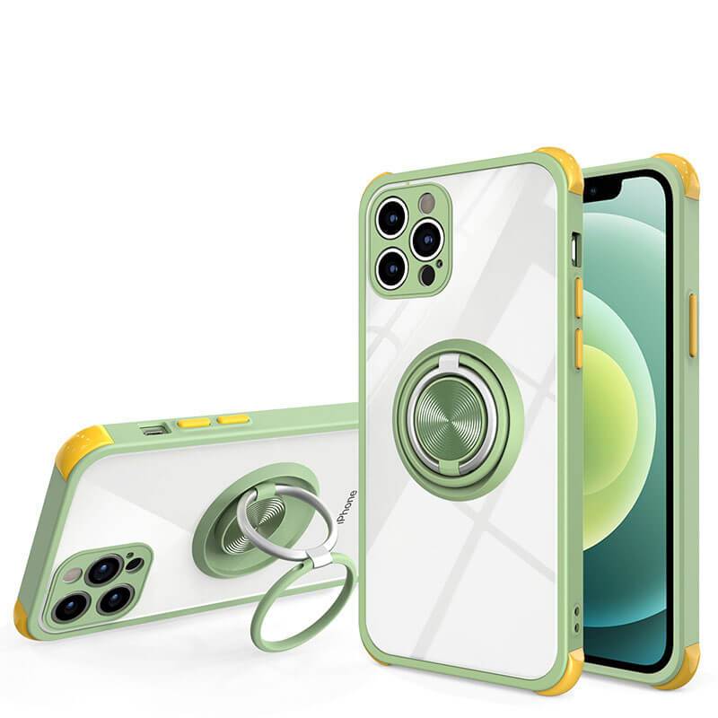 Creative Double Ring Bracket Four-corner Anti-fall Cover For iPhone