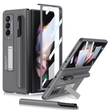 Load image into Gallery viewer, Magnetic Stand Pen Slot Leather Protective Cover With Back Screen Glass Protector For Samsung Galaxy Z Fold 3 5G

