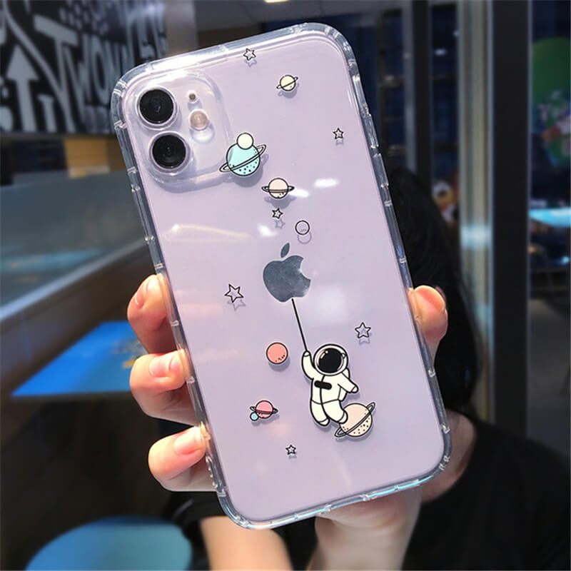 2021 Lovebay Creative Astronaut Shockproof Phone Case For iPhone 11 Pro Max X XR XS Max 7 8 Plus SE 2020 Cute Cartoon Funny Fundas