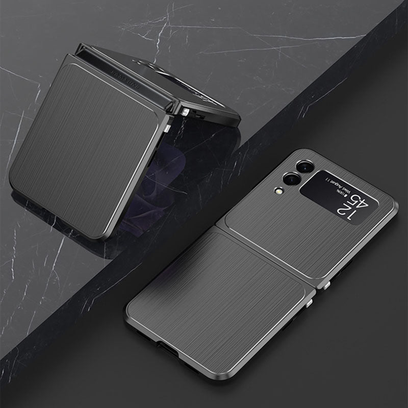 Samsung Galaxy Z Flip 3 Magnetic Brushed Metal Anti-fall Protective Cover For Galaxy Z Fold 3