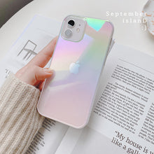 Load image into Gallery viewer, 2021 Luxury Glossy Electroplating Transparent Laser Rainbow Soft Case For iPhone
