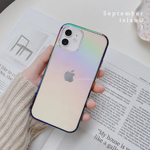 Load image into Gallery viewer, 2021 Luxury Glossy Electroplating Transparent Laser Rainbow Soft Case For iPhone
