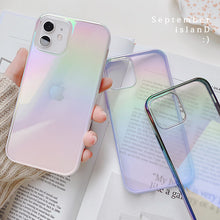 Load image into Gallery viewer, 2021 Luxury Glossy Electroplating Transparent Laser Rainbow Soft Case For iPhone

