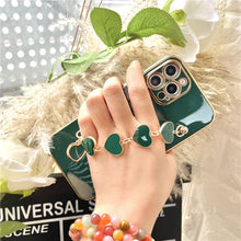 Load image into Gallery viewer, 2021 Luxury Plating Heart Fabric Bracelet Hand Holder Cover for iPhone
