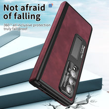 Load image into Gallery viewer, Luxury Nappa Leather Cover Magnetic Hinge Folding Shell Case For Samsung Galaxy Z Fold3 Fold4 5G With S-Pen Slot &amp; Stylus
